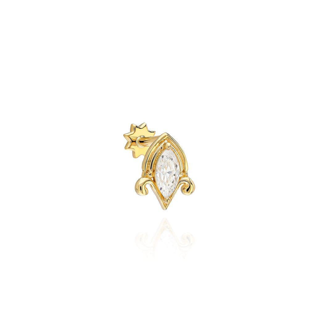 925 ayar gümüş gold piercing