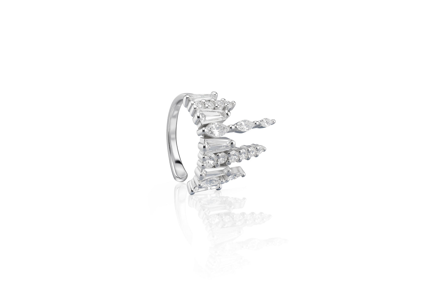 Çoklu Taş Detaylı Modern 925 Ayar Gümüş Ear Cuff