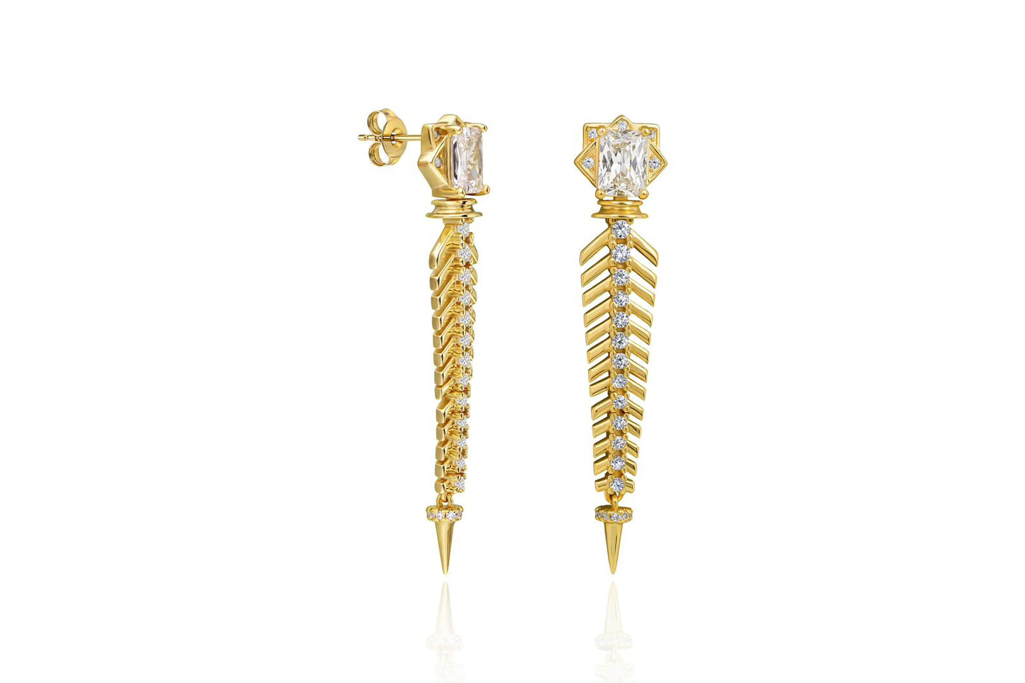 Balık Sırtı Gold Küpe
