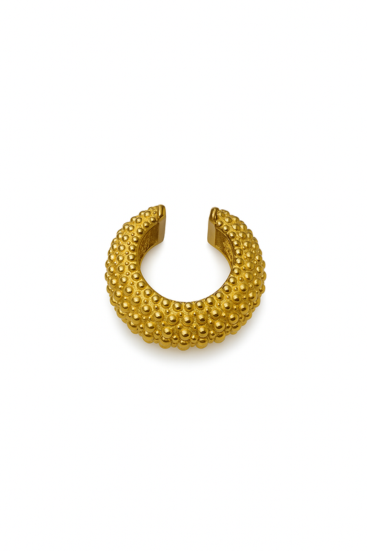 Kabartma Dokulu Modern 925 Ayar Gümüş Ear Cuff