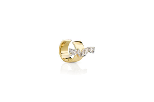 Üç Taş Detaylı Modern 925 Ayar Gümüş Ear Cuff
