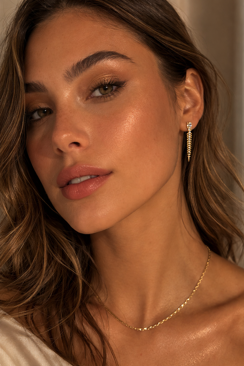 Balık Sırtı Gold Küpe