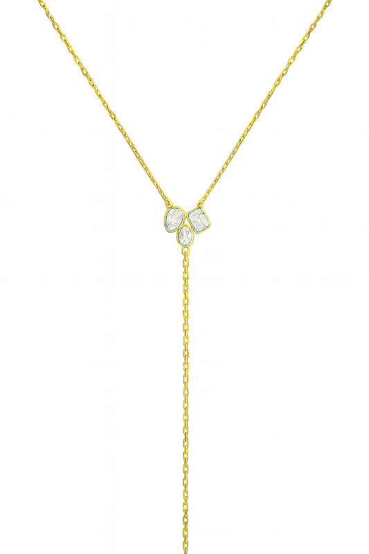 Taş Detaylı Modern Y Model 925 Ayar Gümüş Kolye