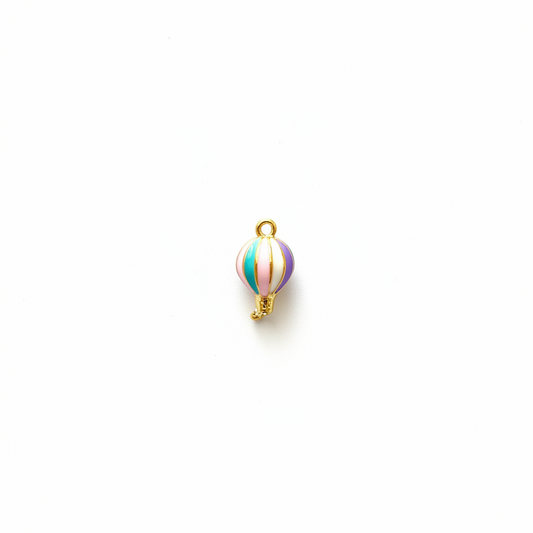 Pastel Renkli Balon Figürlü Altın Kaplama Charm