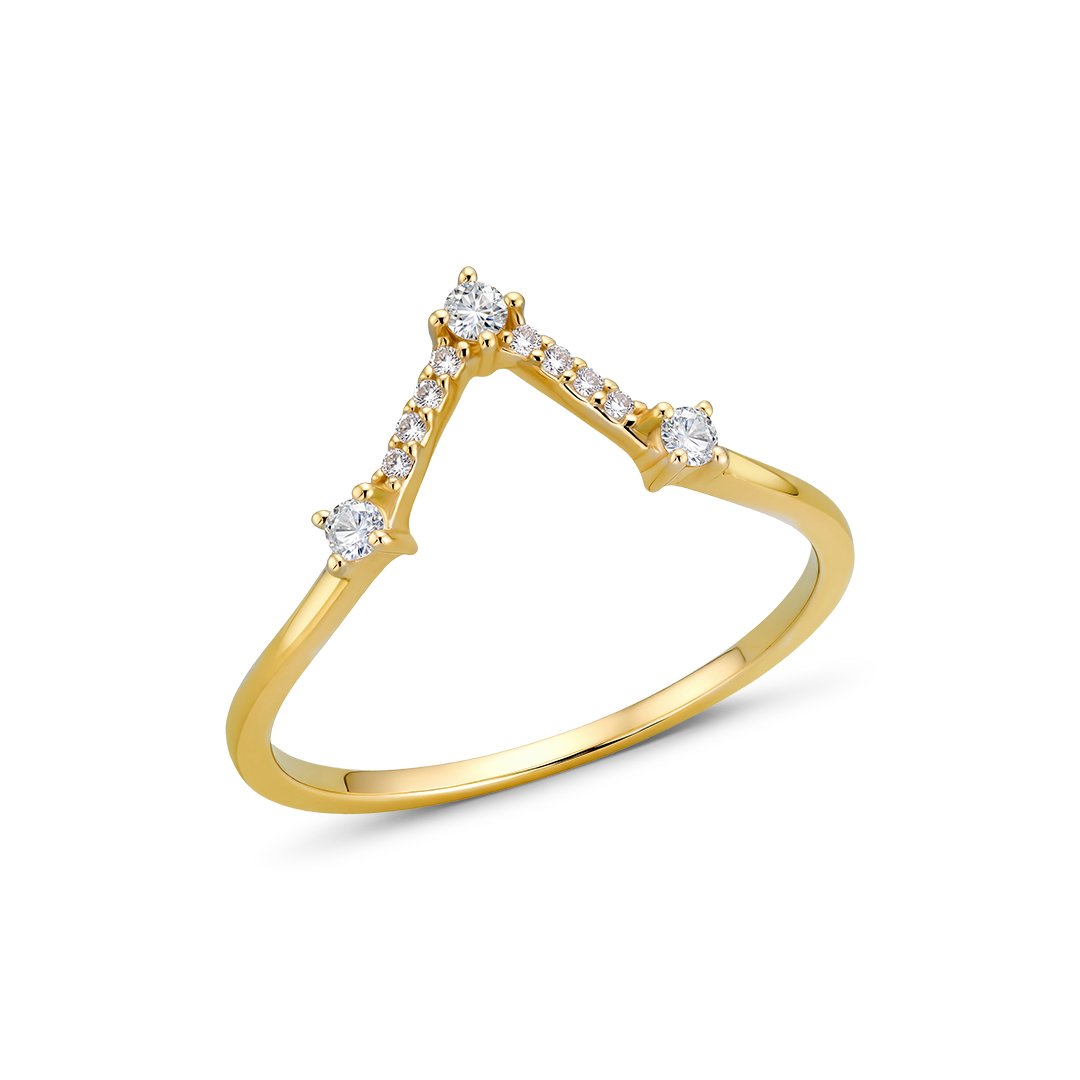Queen 3lü Gold Yüzük Set